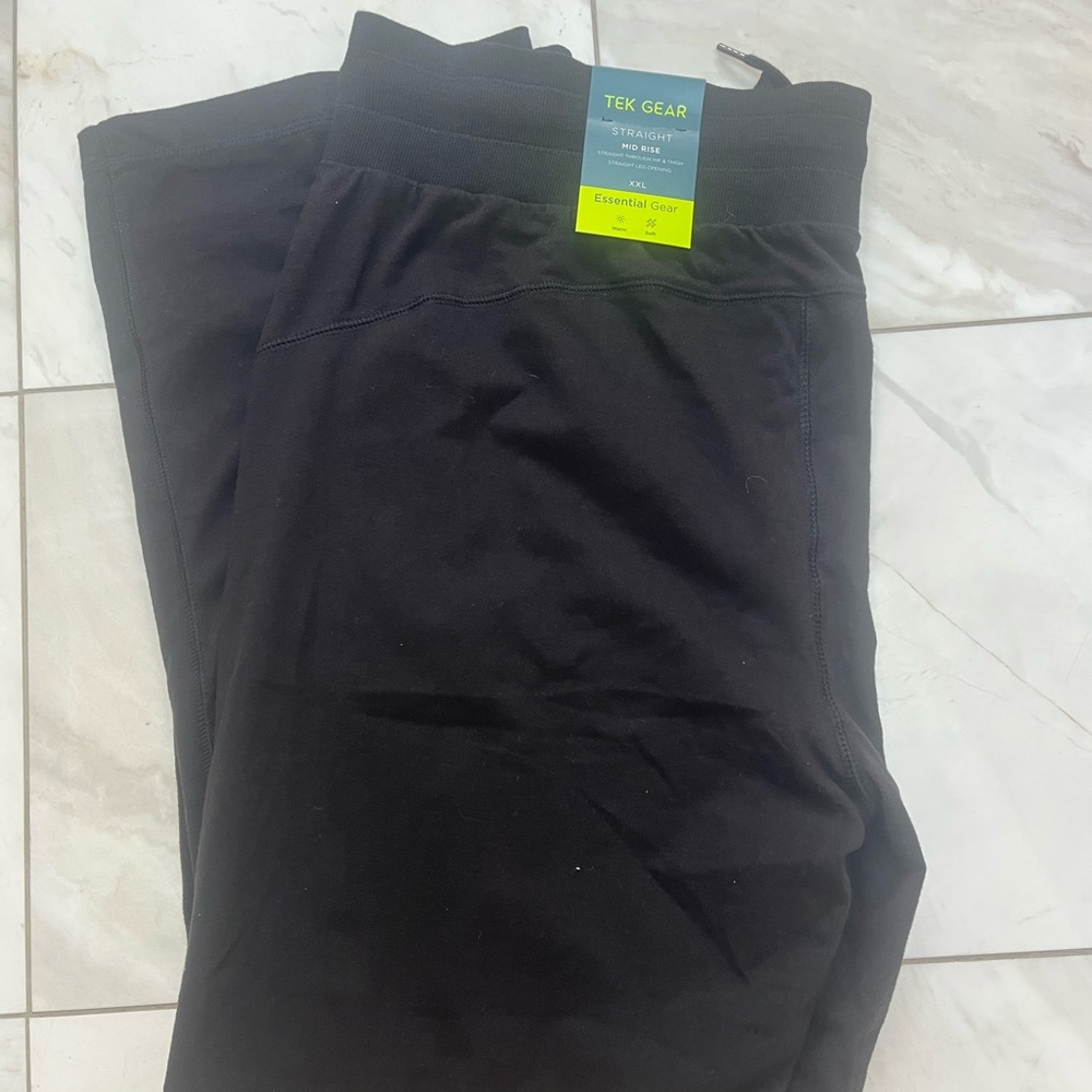 Tek Gear Black mid rise Straight Leg Pants size XXL